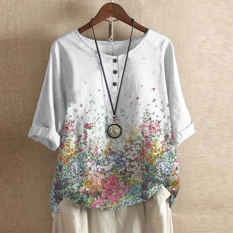 Blusa Floreale Vintage Traspirante