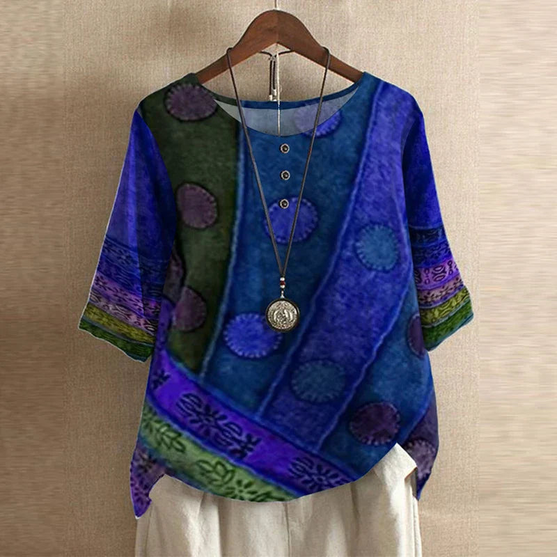 Blusa Floreale Vintage Traspirante