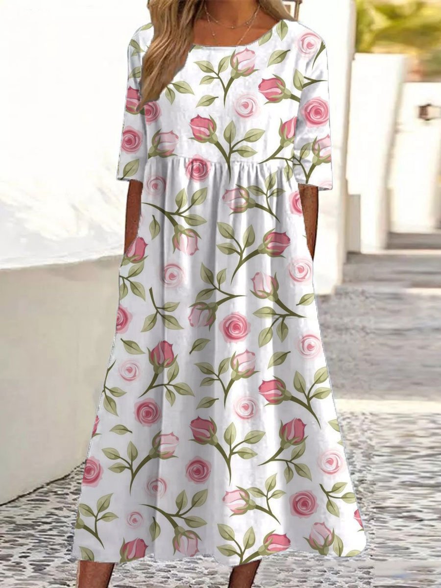Elegante-Abito Midi Rilassato