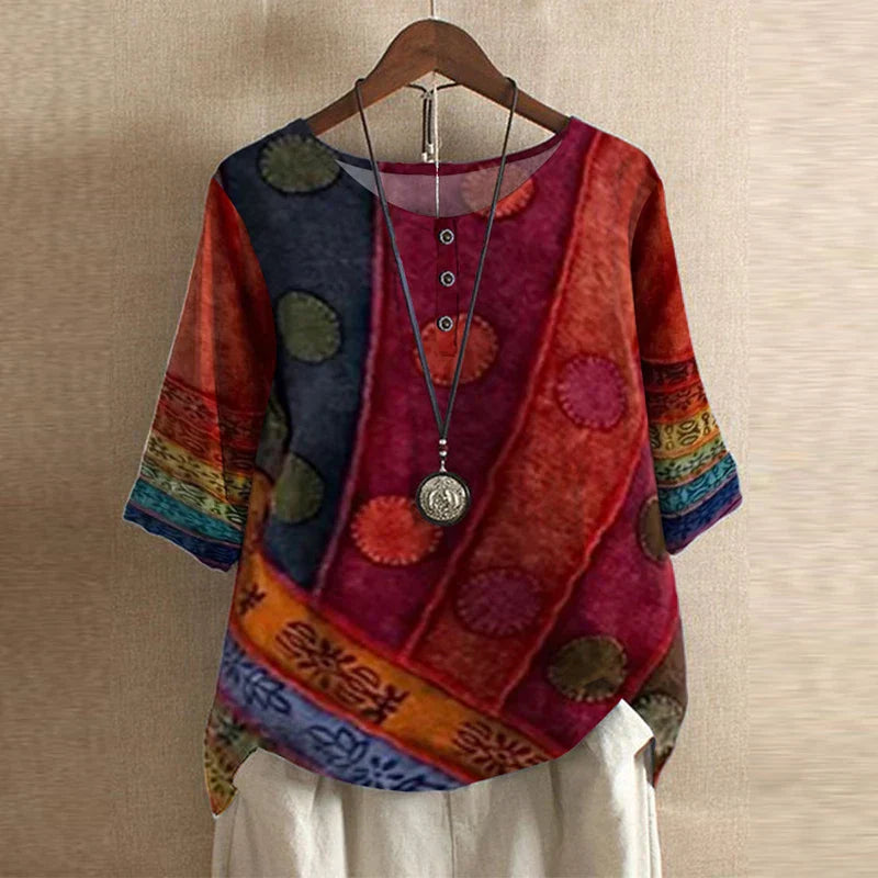 Blusa Floreale Vintage Traspirante