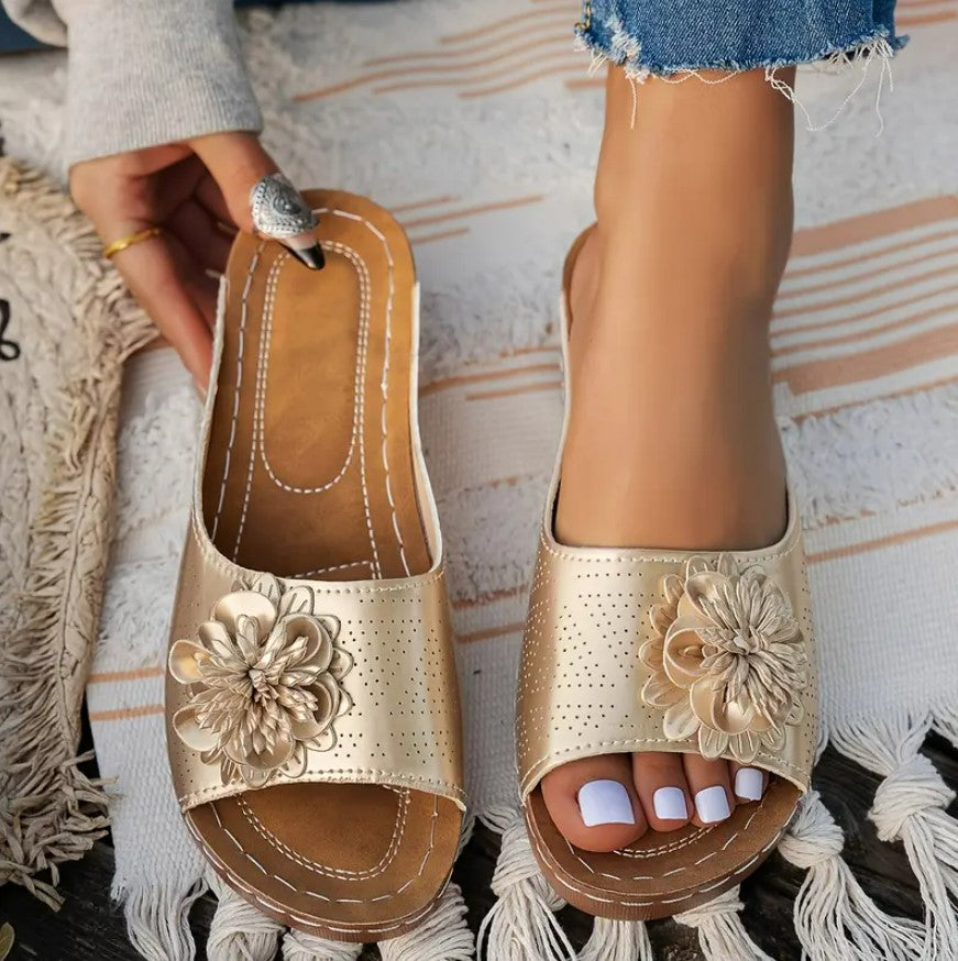Elegant Floral & Support Sandals