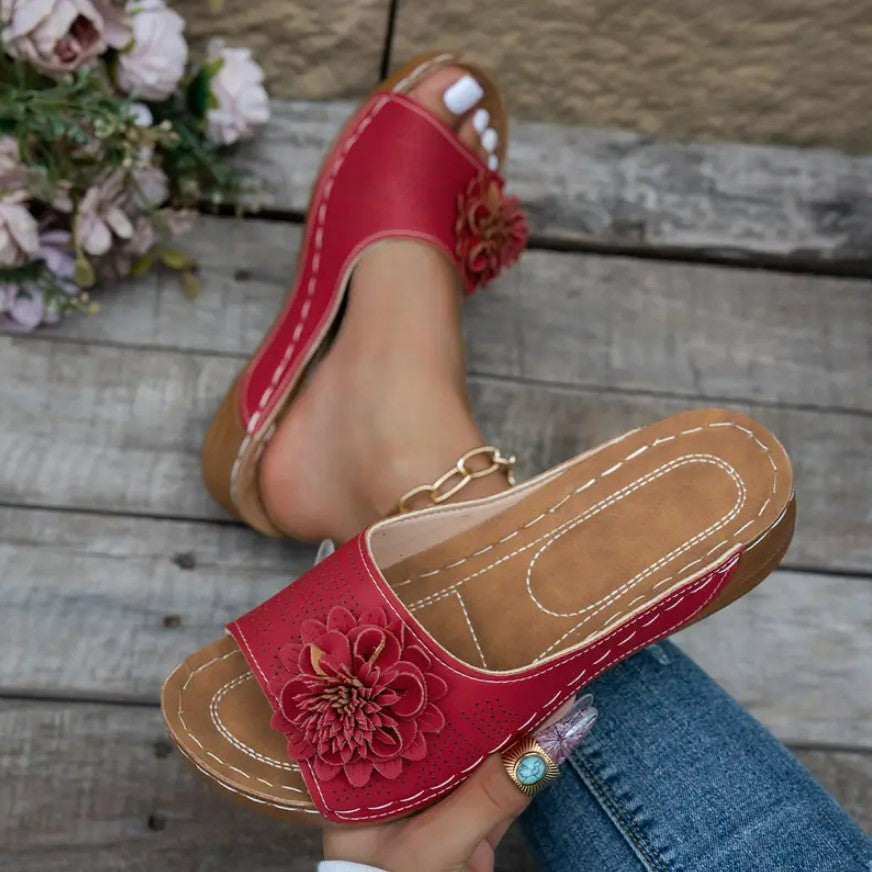Elegant Floral & Support Sandals