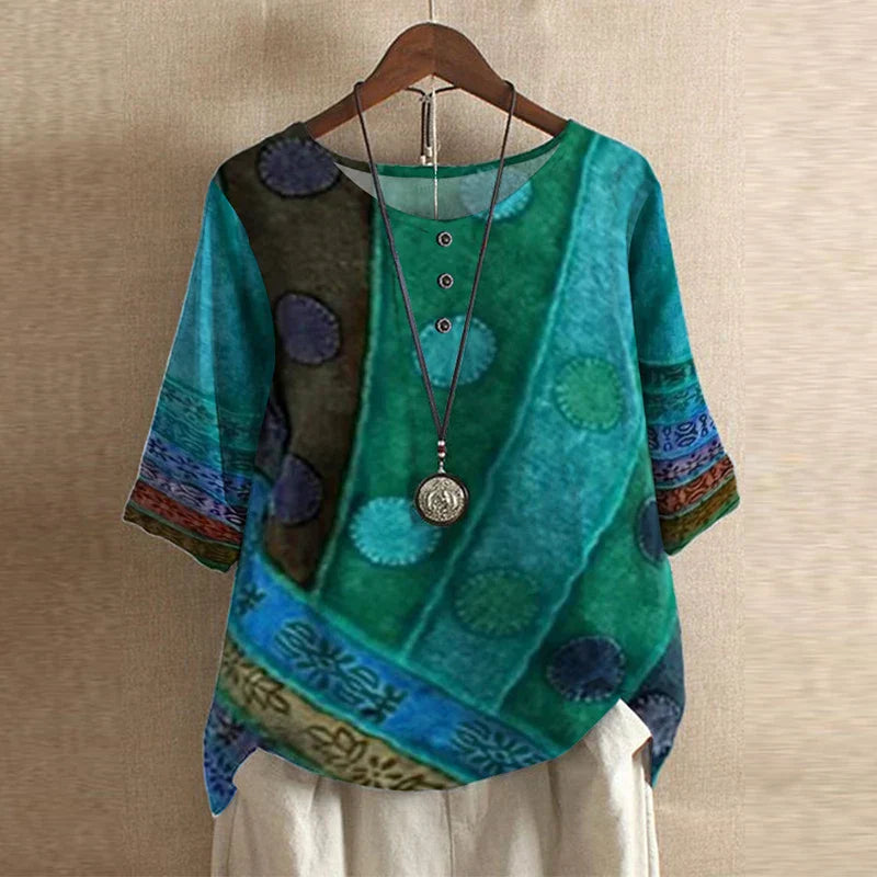 Blusa Floreale Vintage Traspirante
