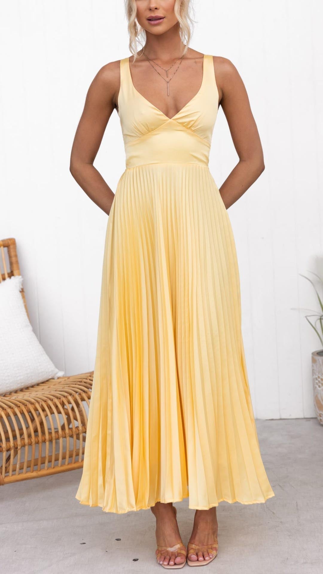Abito Maxidress Giallo Elegante