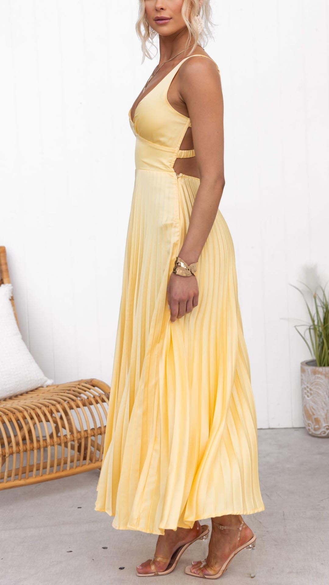 Abito Maxidress Giallo Elegante