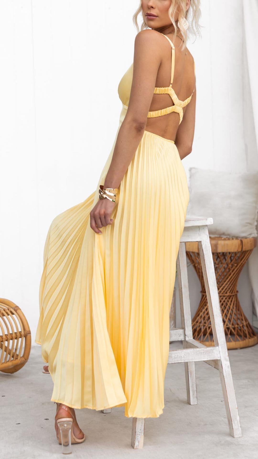 Abito Maxidress Giallo Elegante