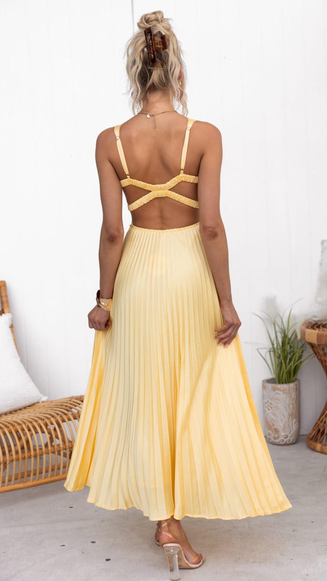 Abito Maxidress Giallo Elegante