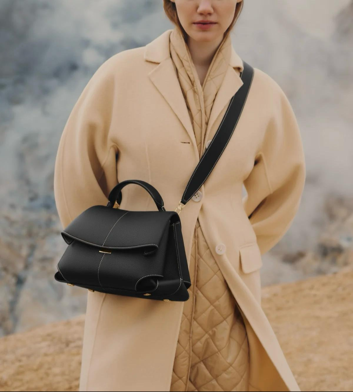 Borsa Pelle Multi-Scomparti