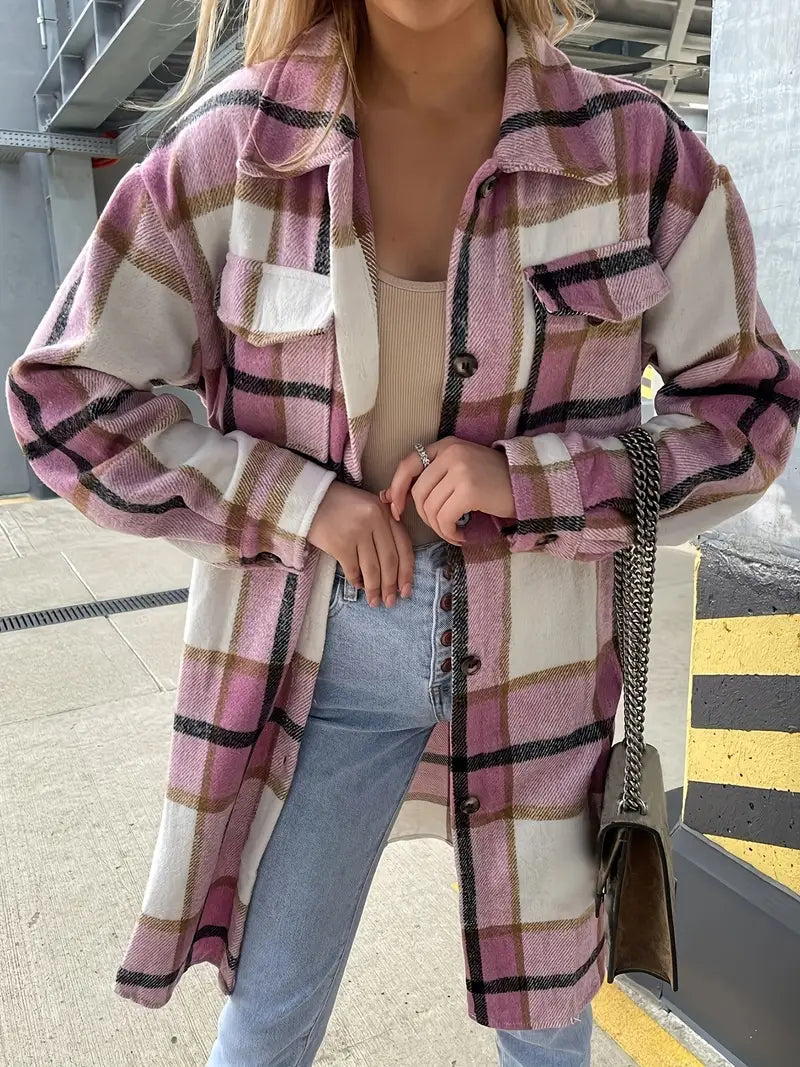 Giacca Lunga Tartan Calda-Morbida