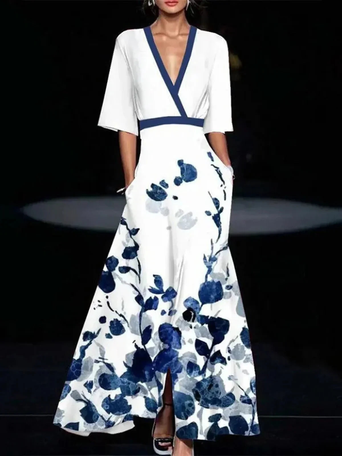 Elegance-Floral Abito Lungo