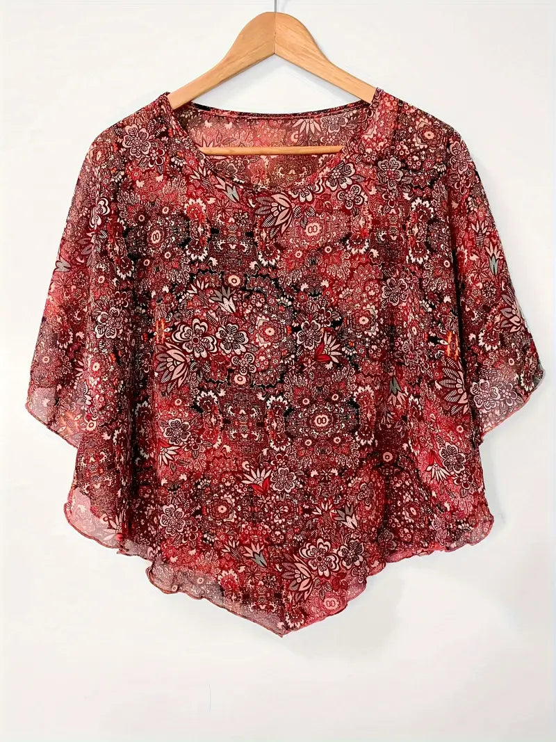 Maglia Floreale Traspirante