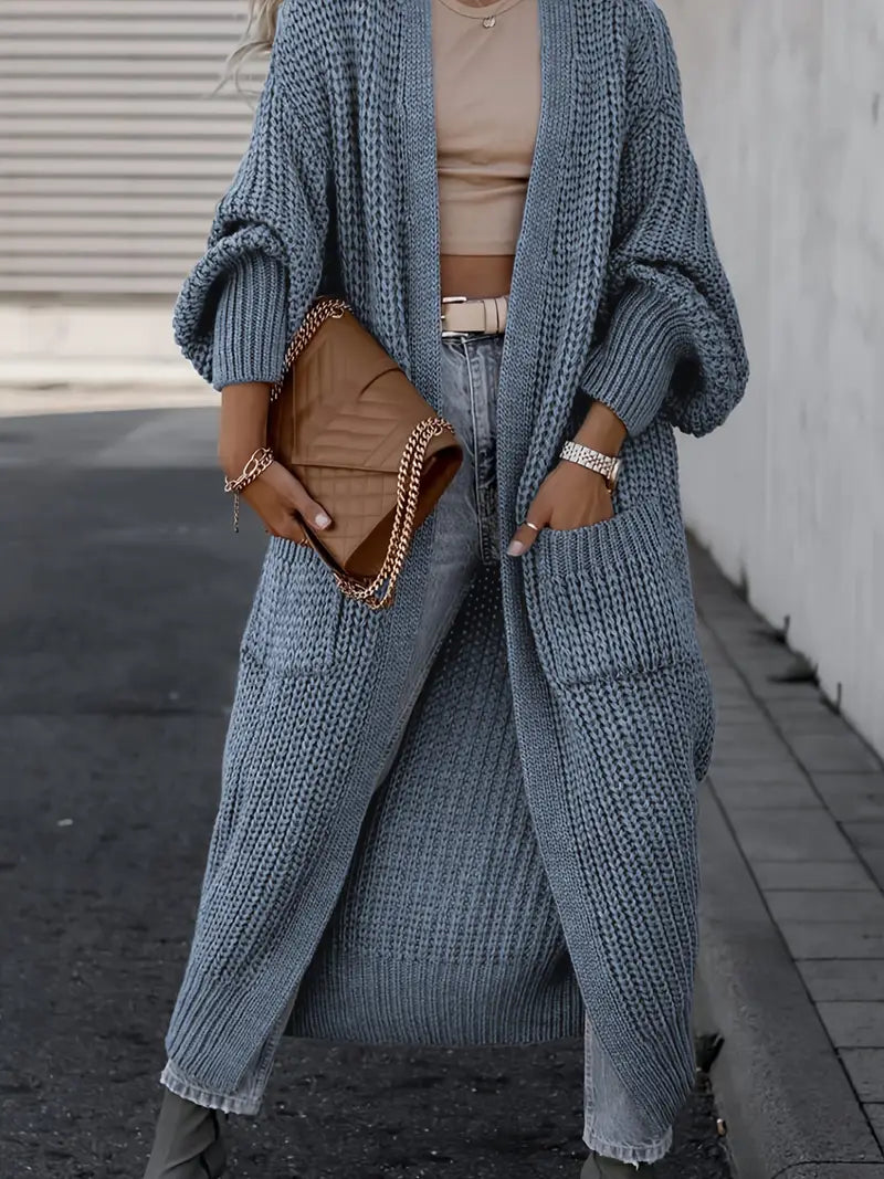 Cardigan Lungo Scollo-V Snellente
