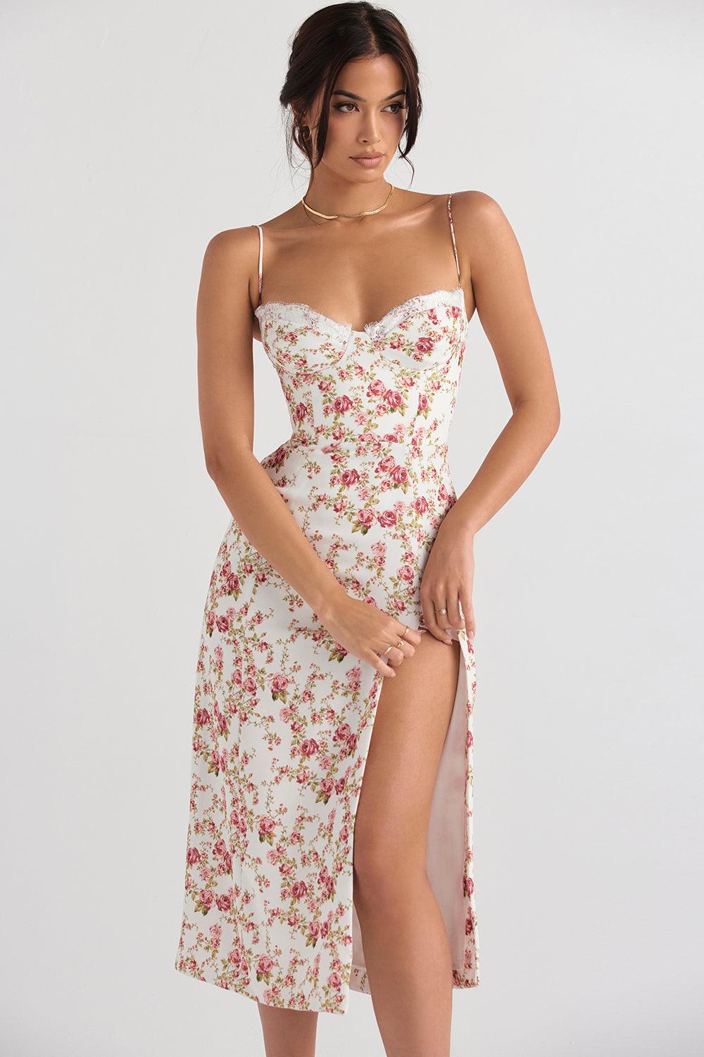 Elegant Rose Cinch Dress