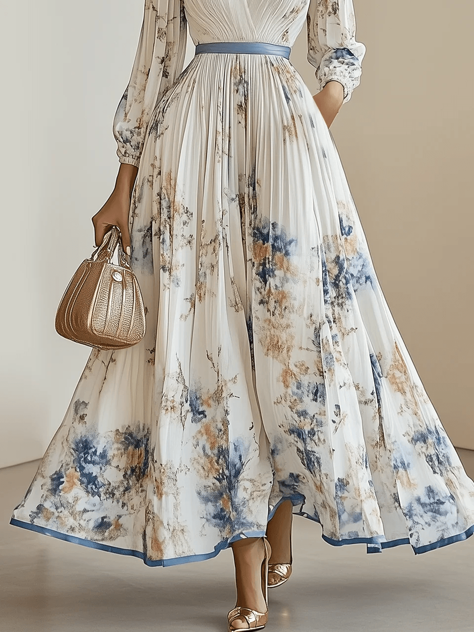 Vestito Floreale Vita-Definita