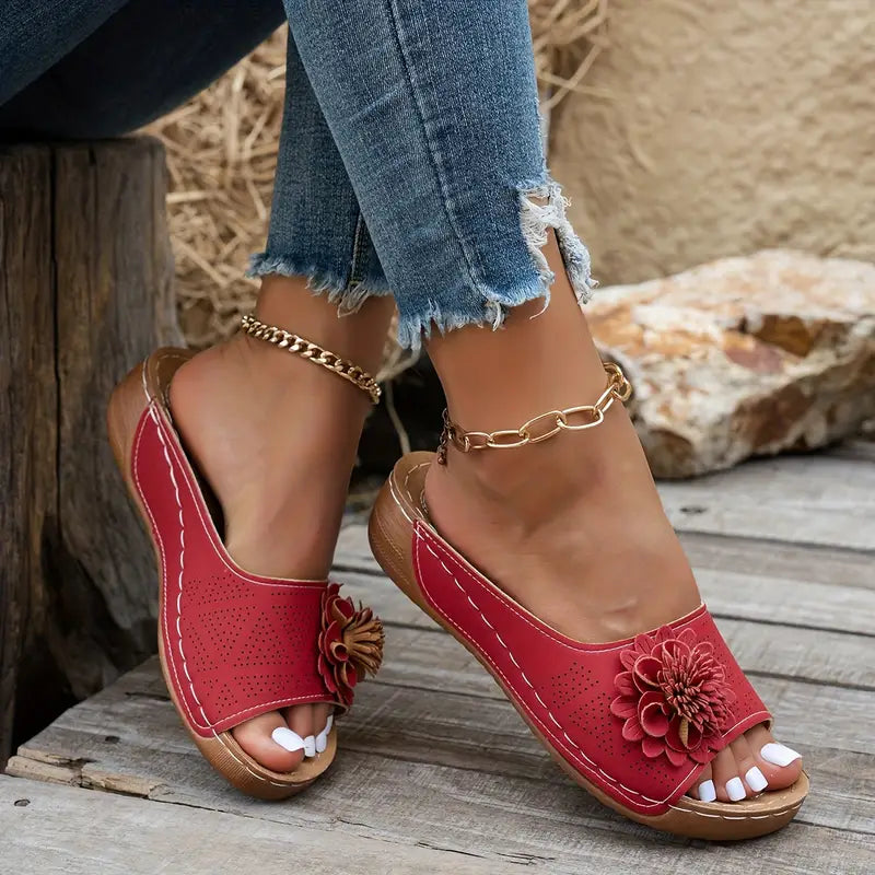 Elegant Floral & Support Sandals
