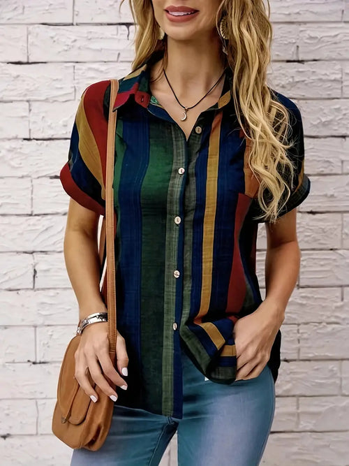 Blusa No-Stiro A Righe