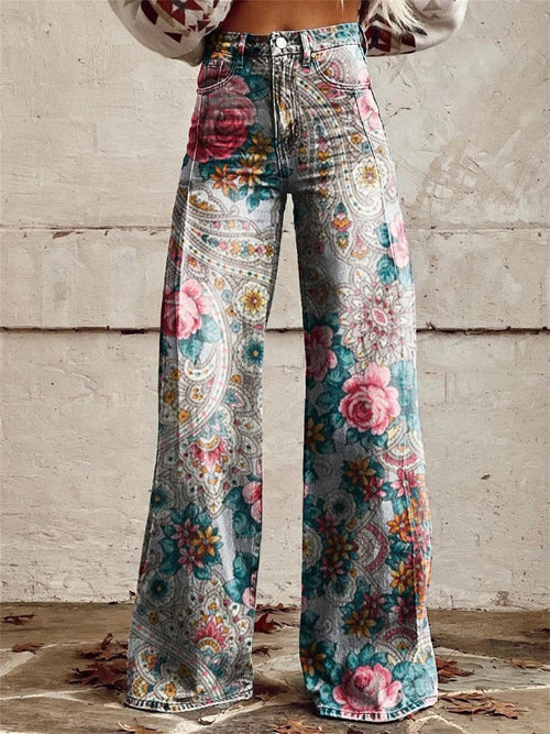 Pantaloni Fioriti Vintage Eleganti