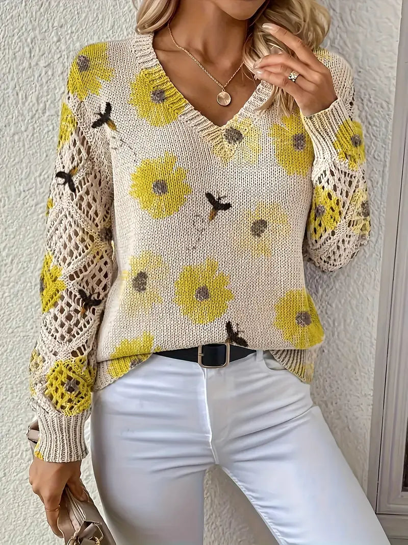 Maglione Floreale Snellente