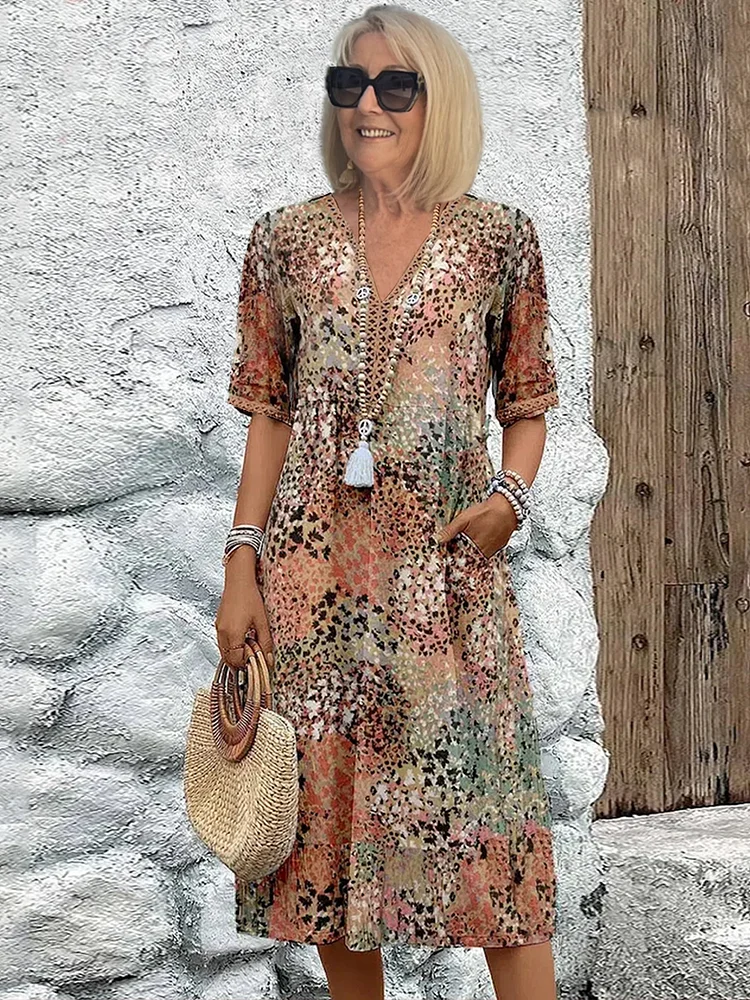 Abito Maxi Floreale Ultra-Leggero
