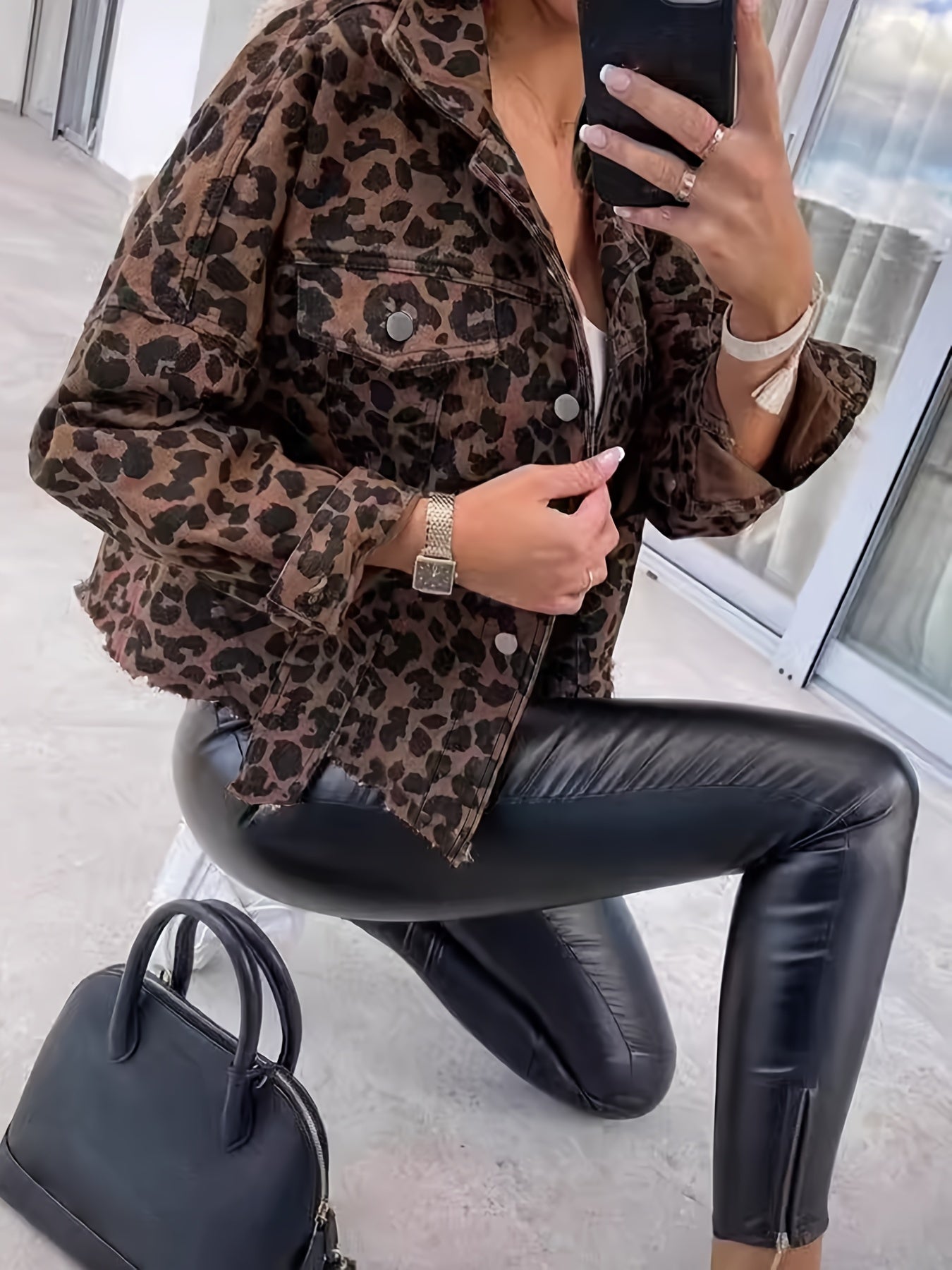 Camicia Leopardata Anti-Piega