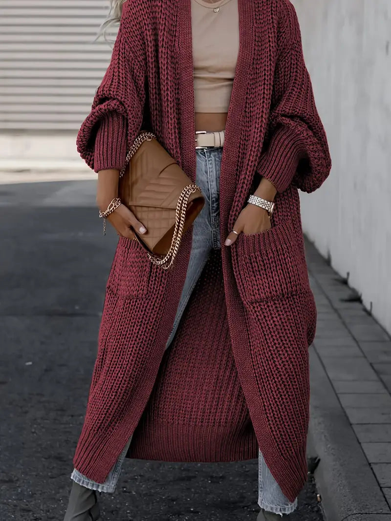 Cardigan Lungo Scollo-V Snellente