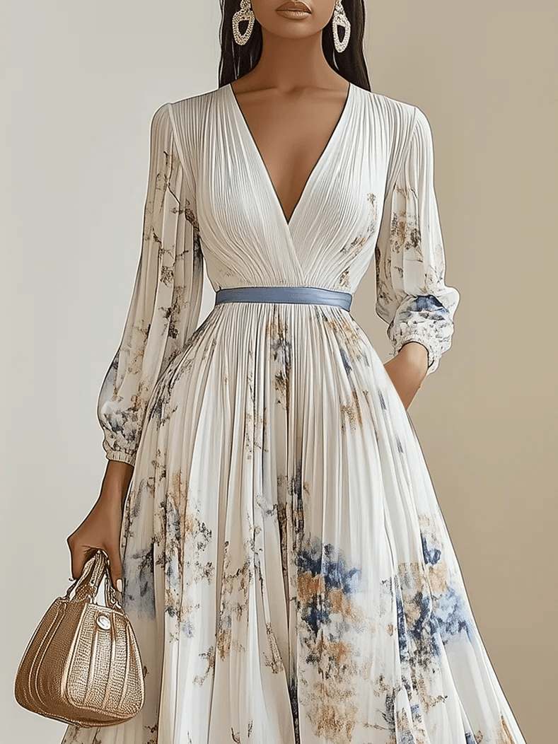 Vestito Floreale Vita-Definita
