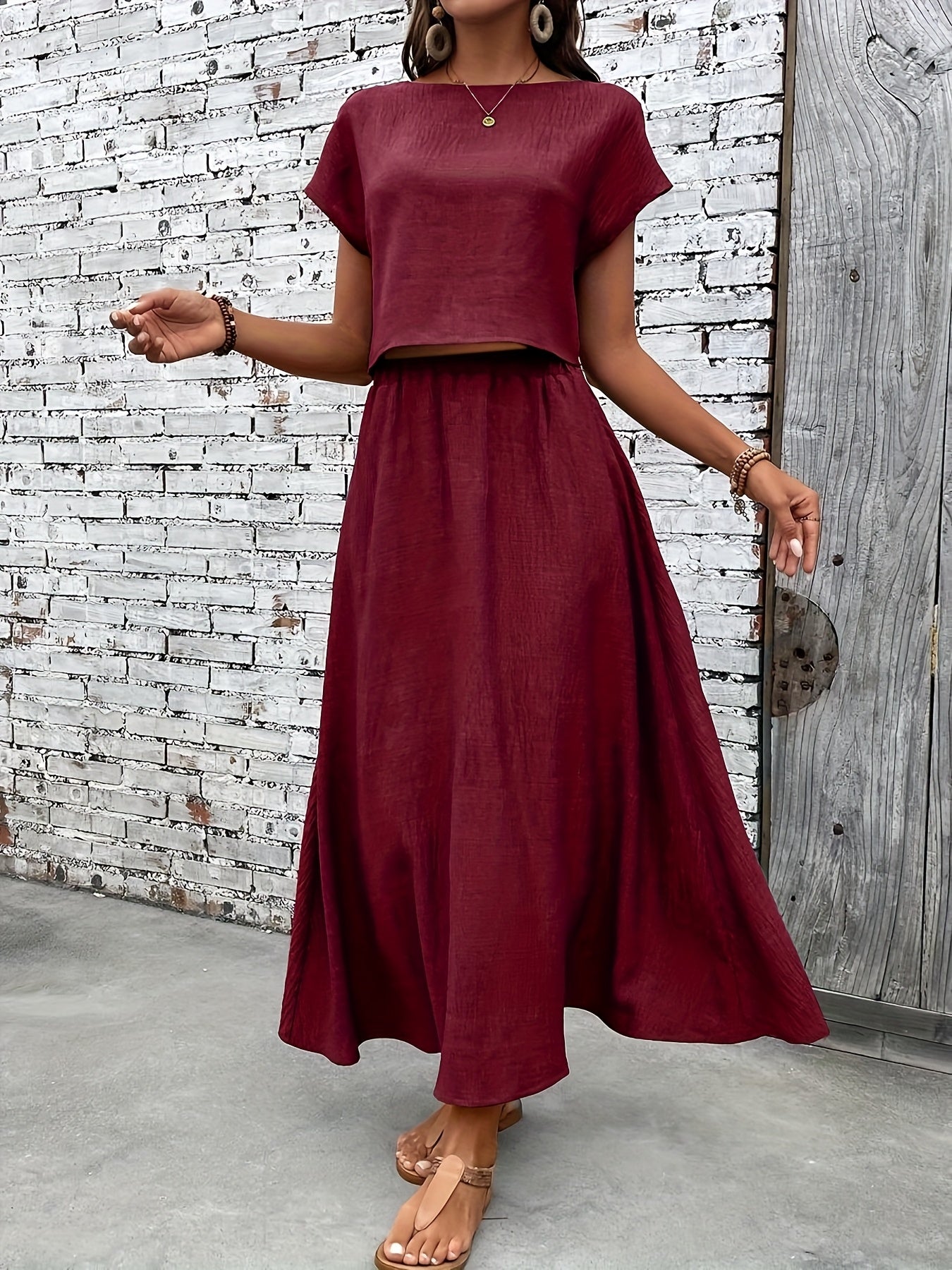 Set Blusa 2-Pezzi Senza-Stiro