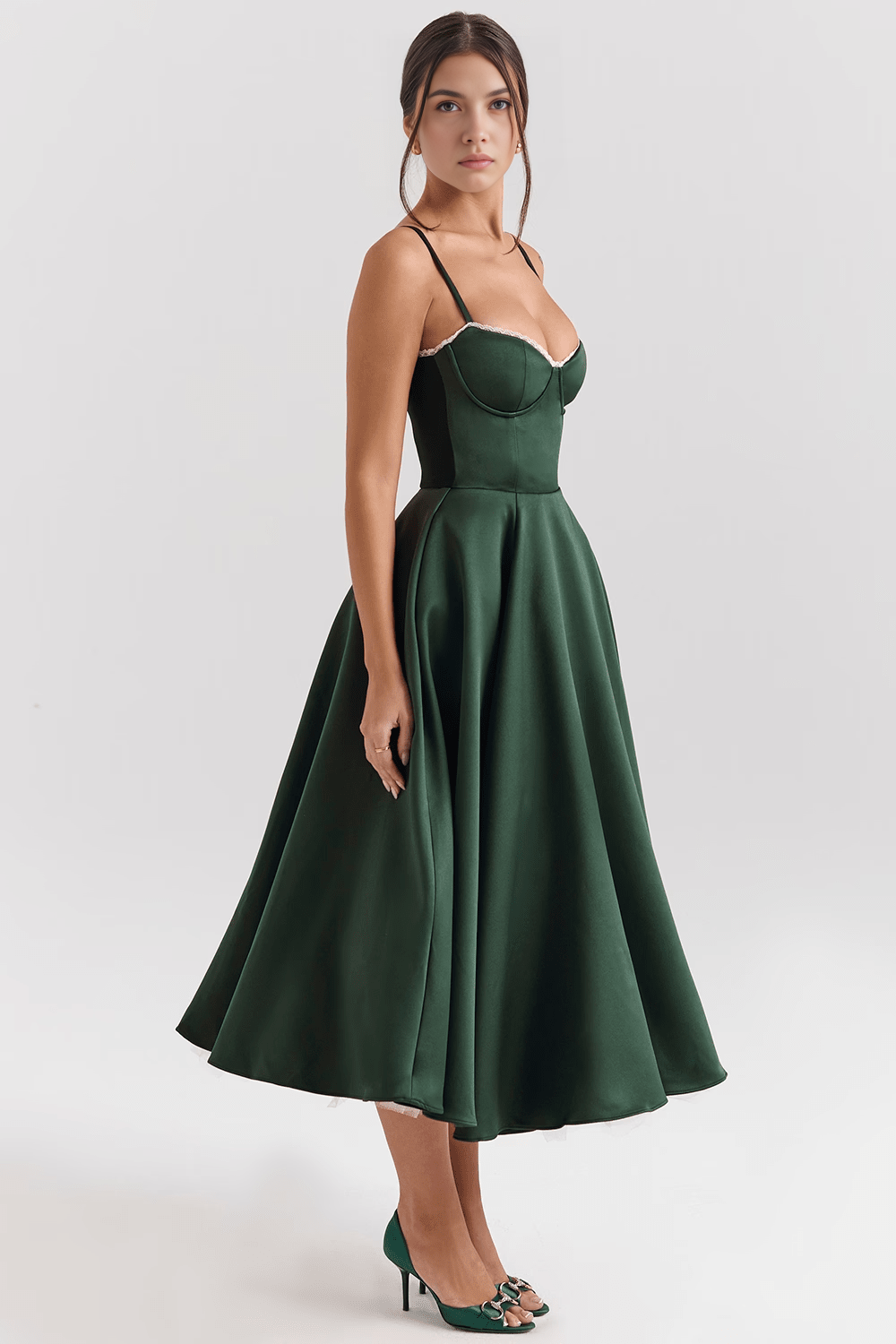 Satin Eleganza Midi Dress