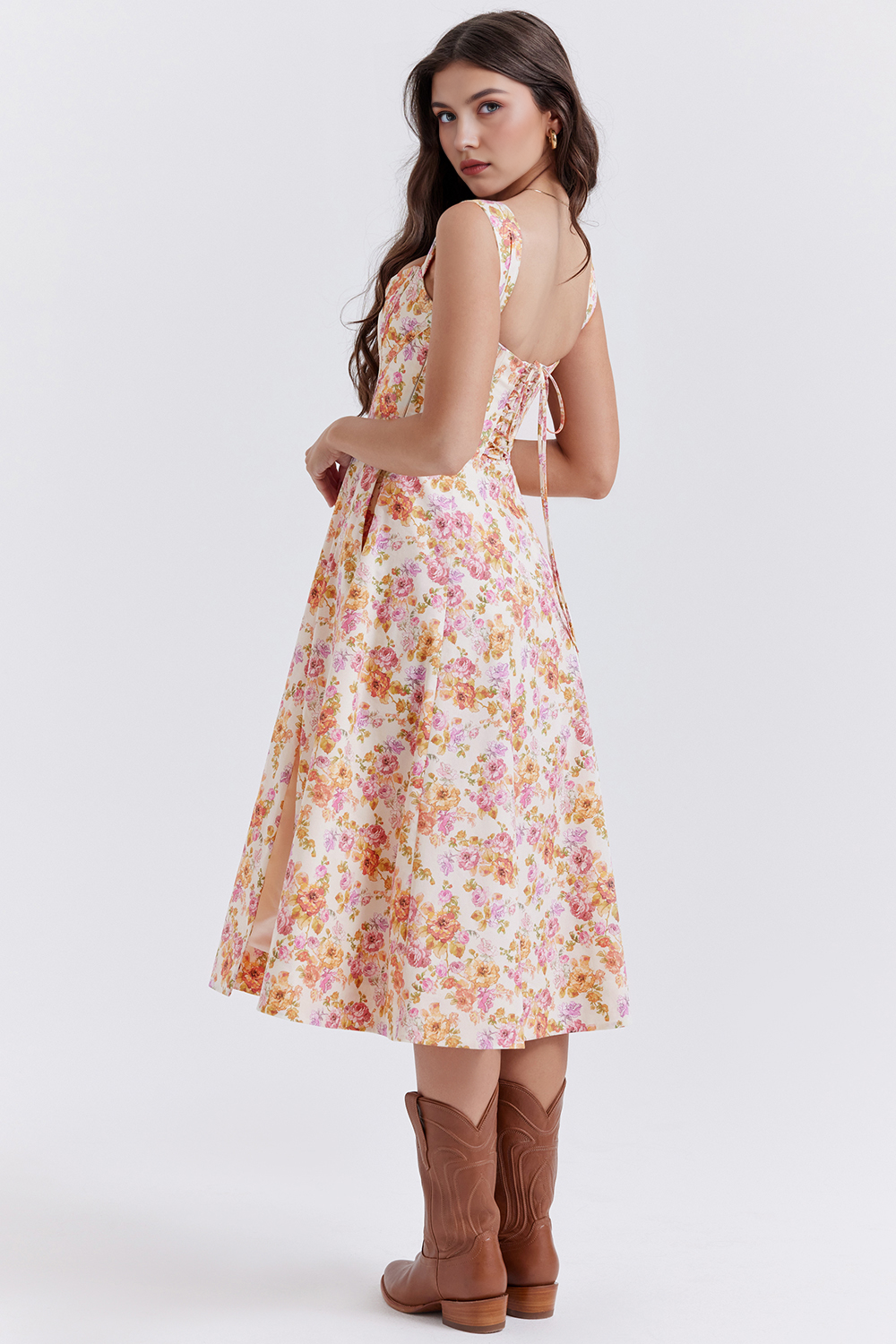 Floral Off-Shoulder Midi Dress