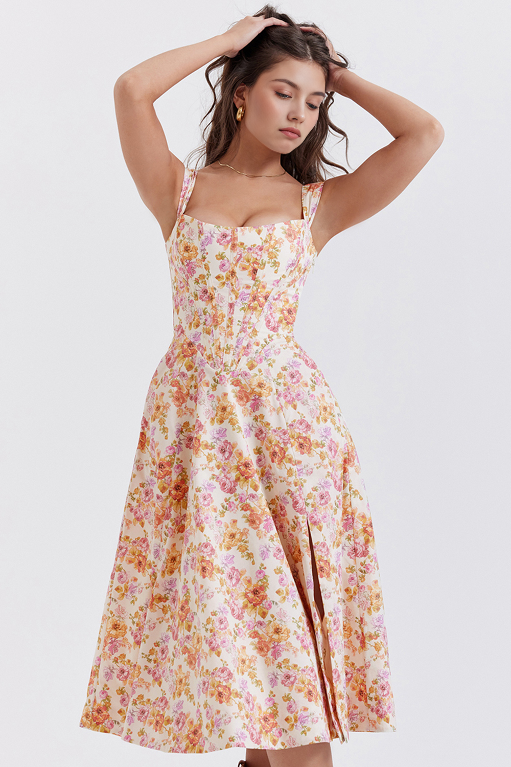 Floral Off-Shoulder Midi Dress