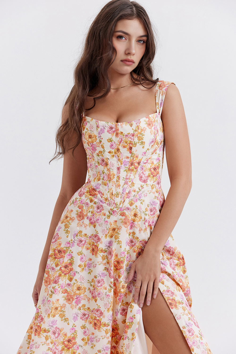 Floral Off-Shoulder Midi Dress