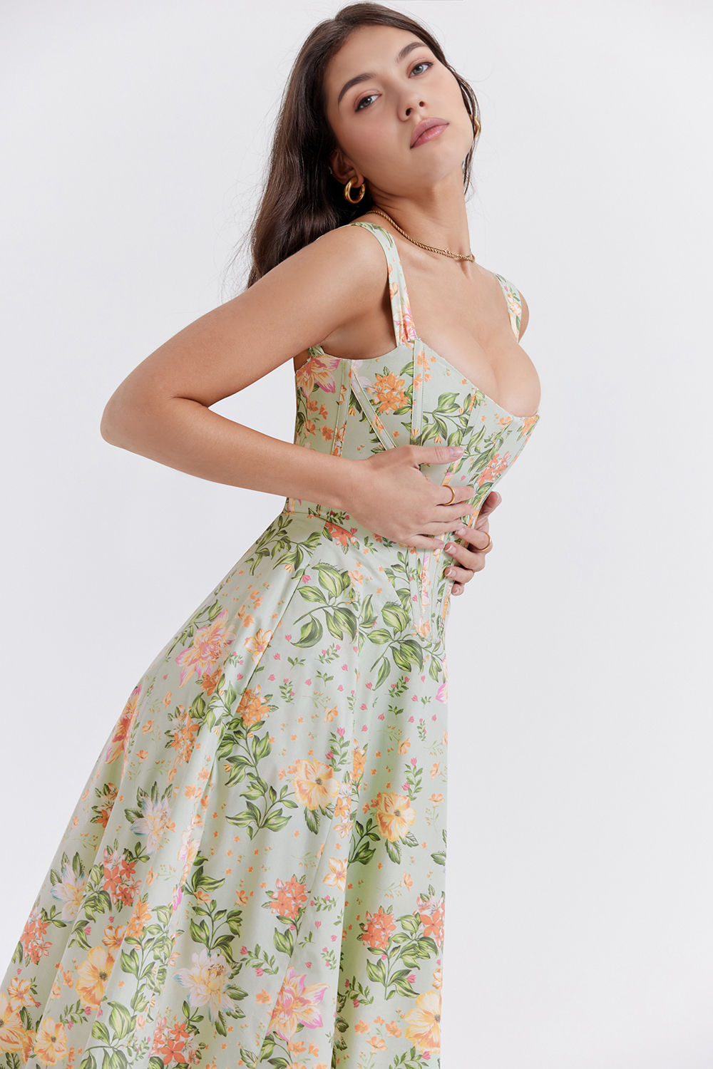 Floral Off-Shoulder Midi Dress