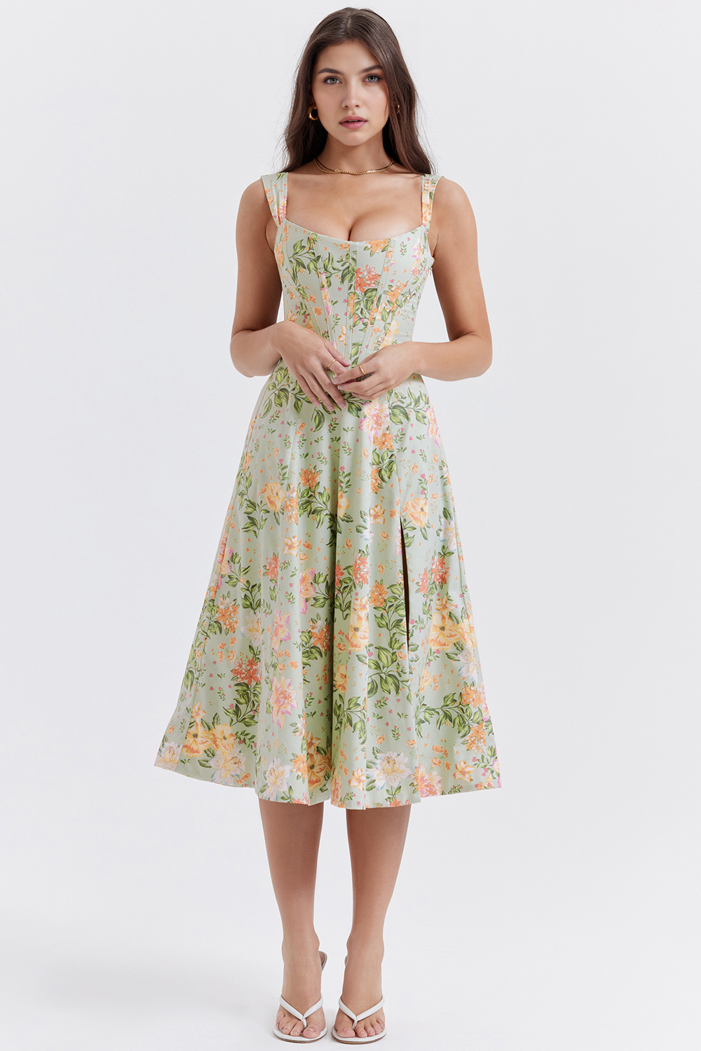 Floral Off-Shoulder Midi Dress