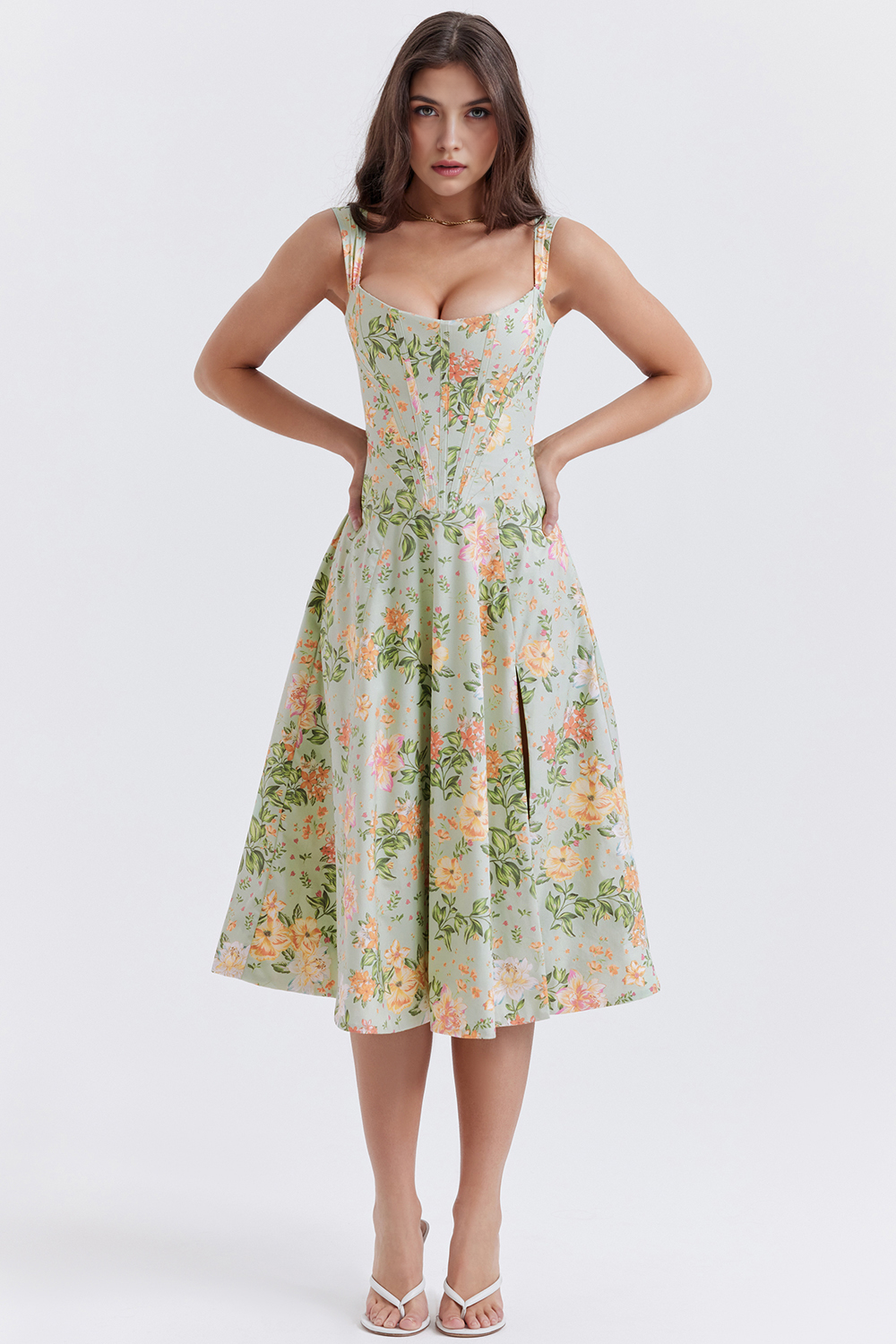 Floral Off-Shoulder Midi Dress