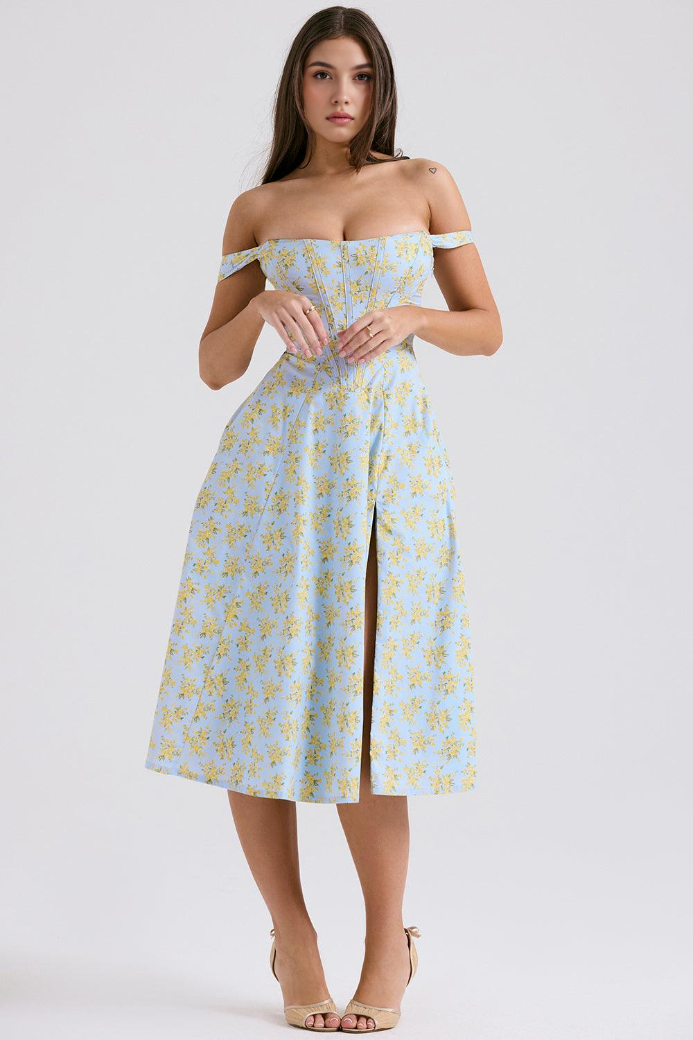 Floral Off-Shoulder Midi Dress