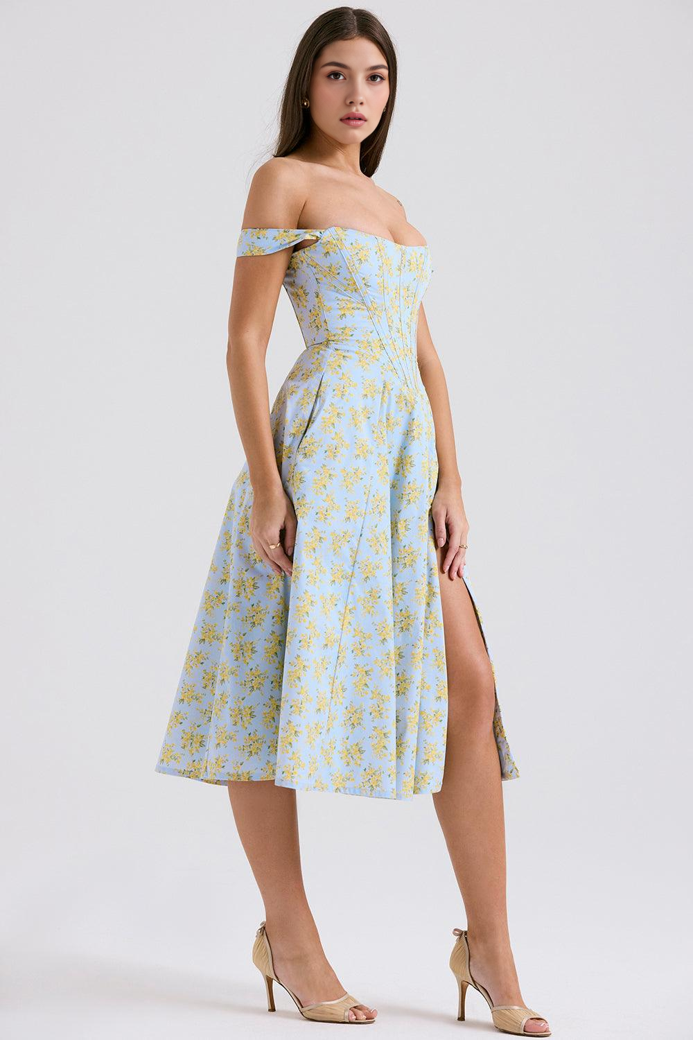 Floral Off-Shoulder Midi Dress