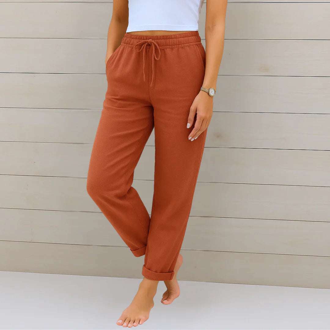 Pantaloni Lino Comfort-Stretch