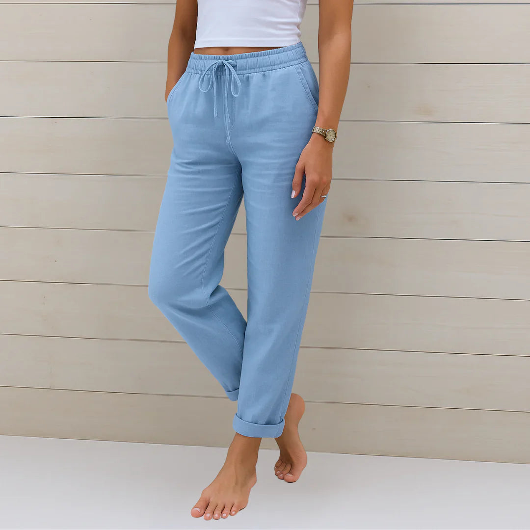Pantaloni Lino Comfort-Stretch