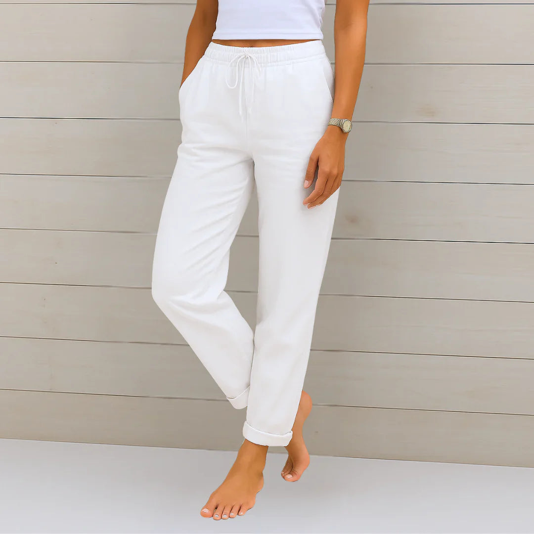 Pantaloni Lino Comfort-Stretch
