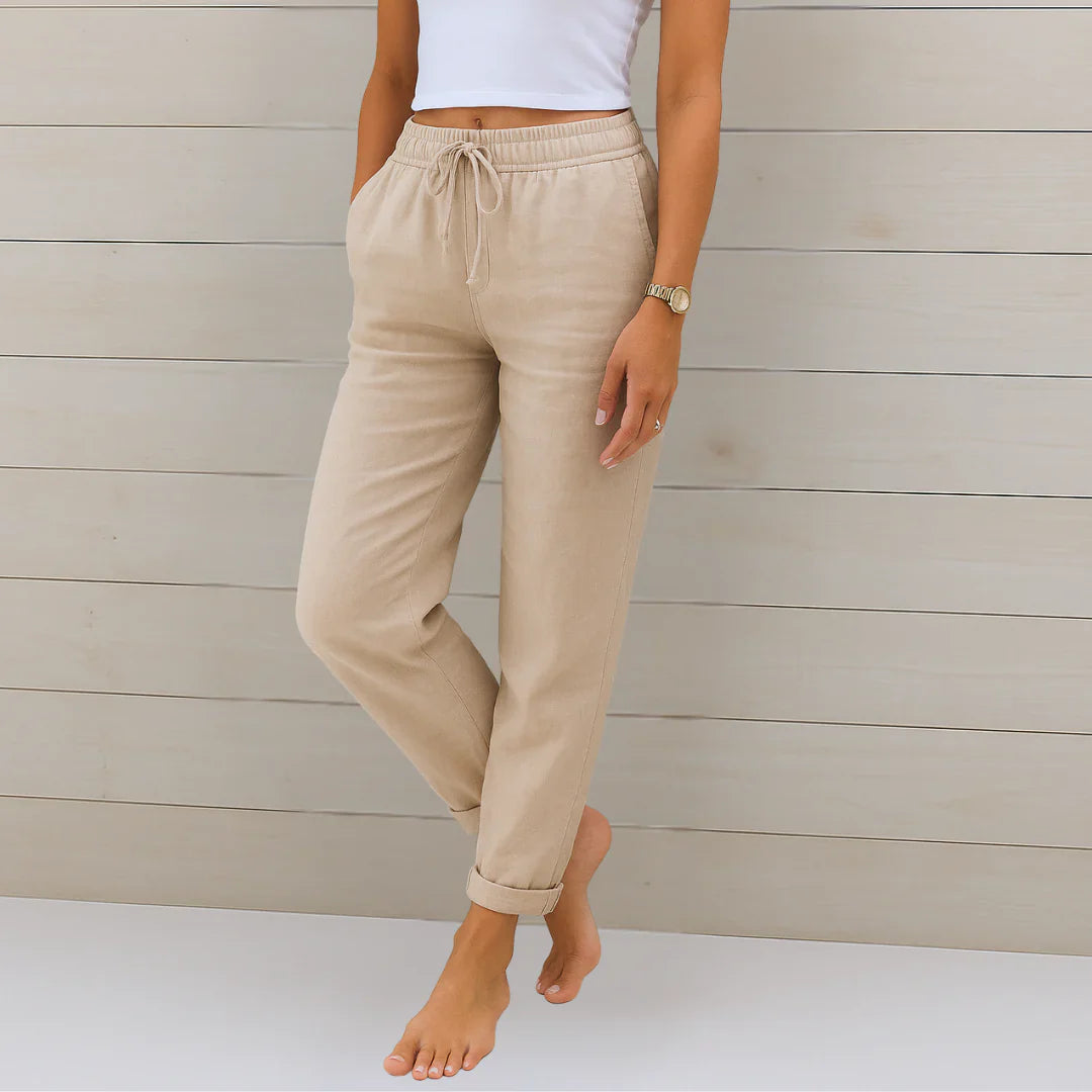 Pantaloni Lino Comfort-Stretch