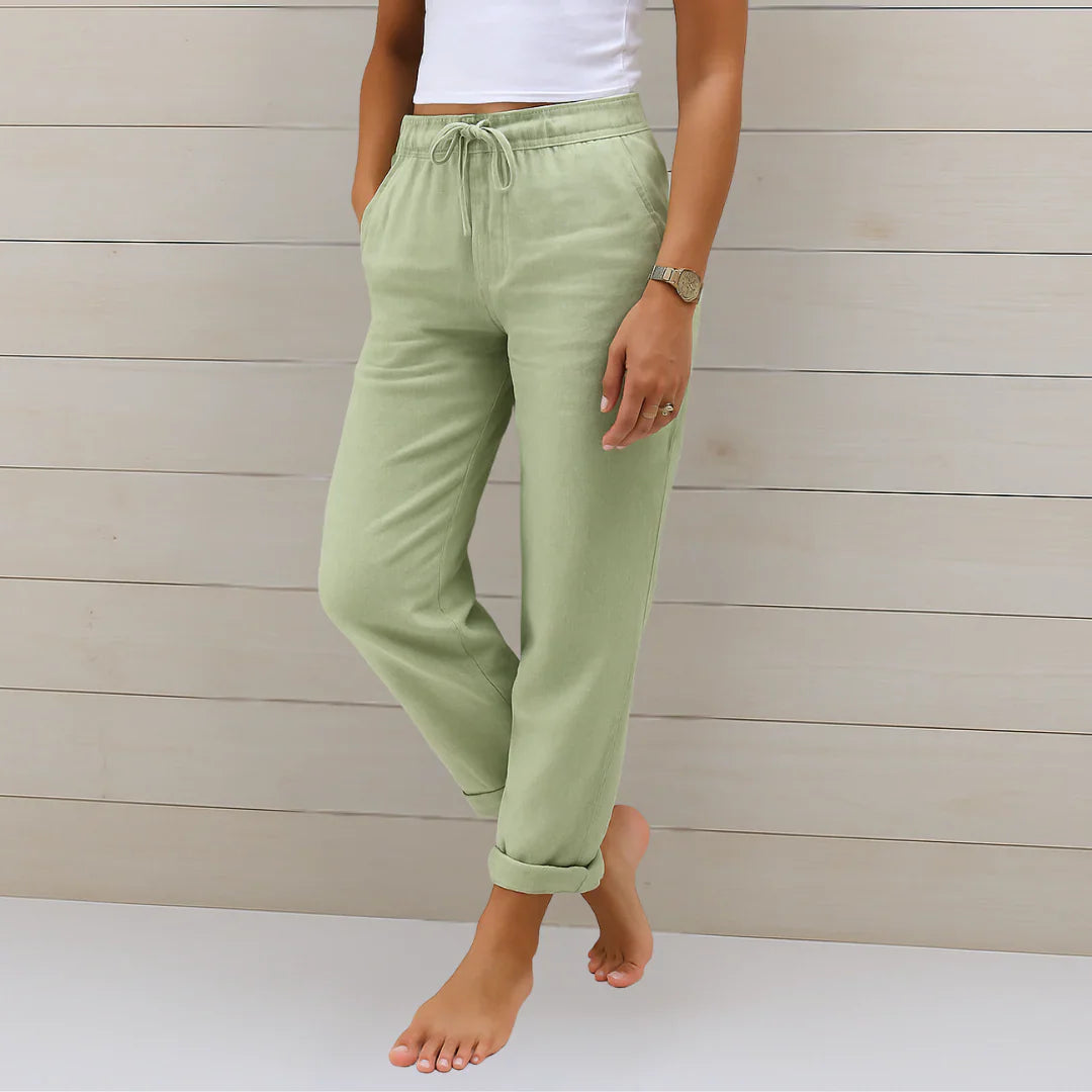 Pantaloni Lino Comfort-Stretch