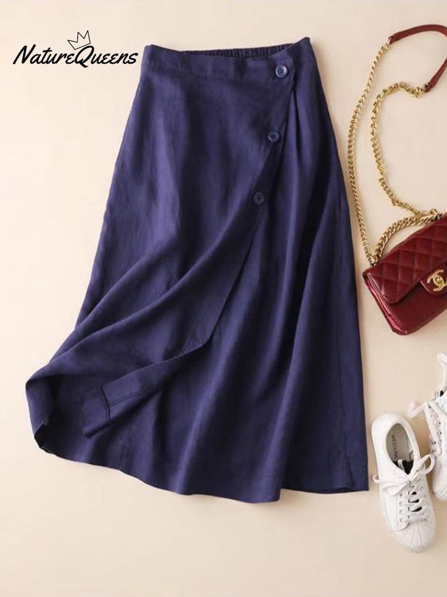 Gonna Floreale Linen-Cotton