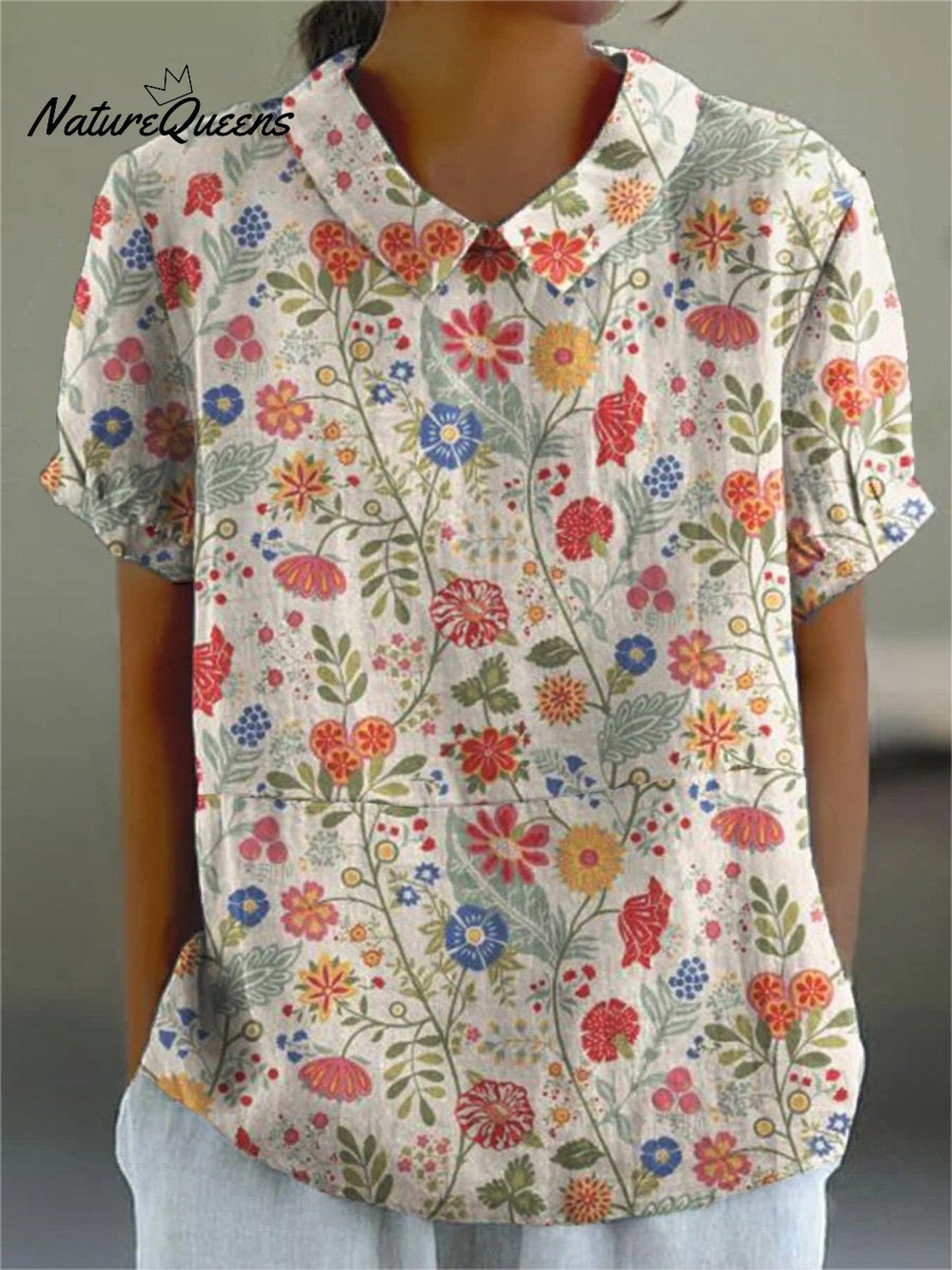 Gonna Floreale Comoda-Cotone