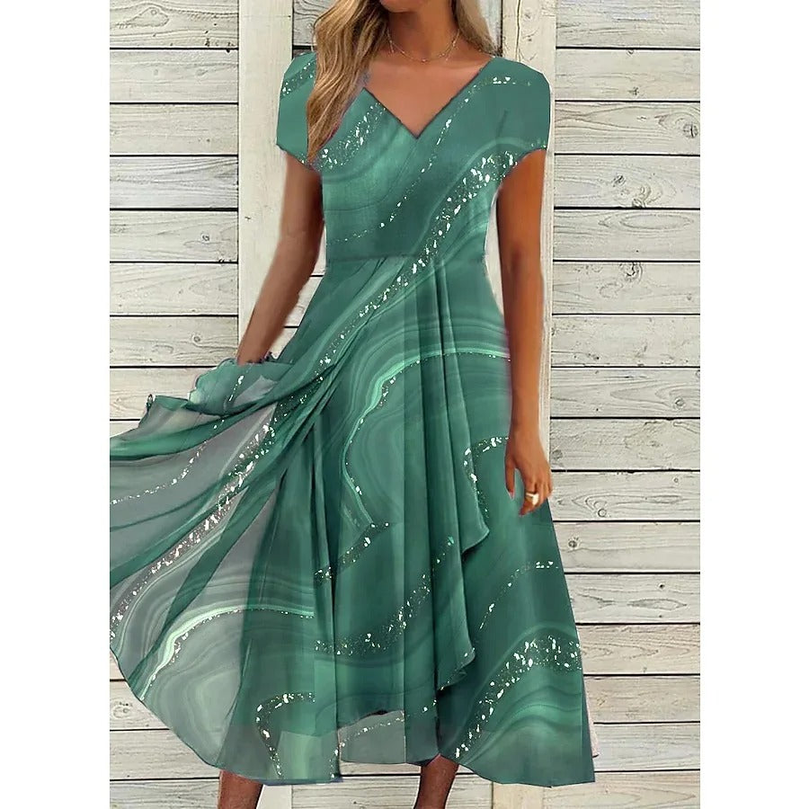 Abito Midi Eleganza Patchwork