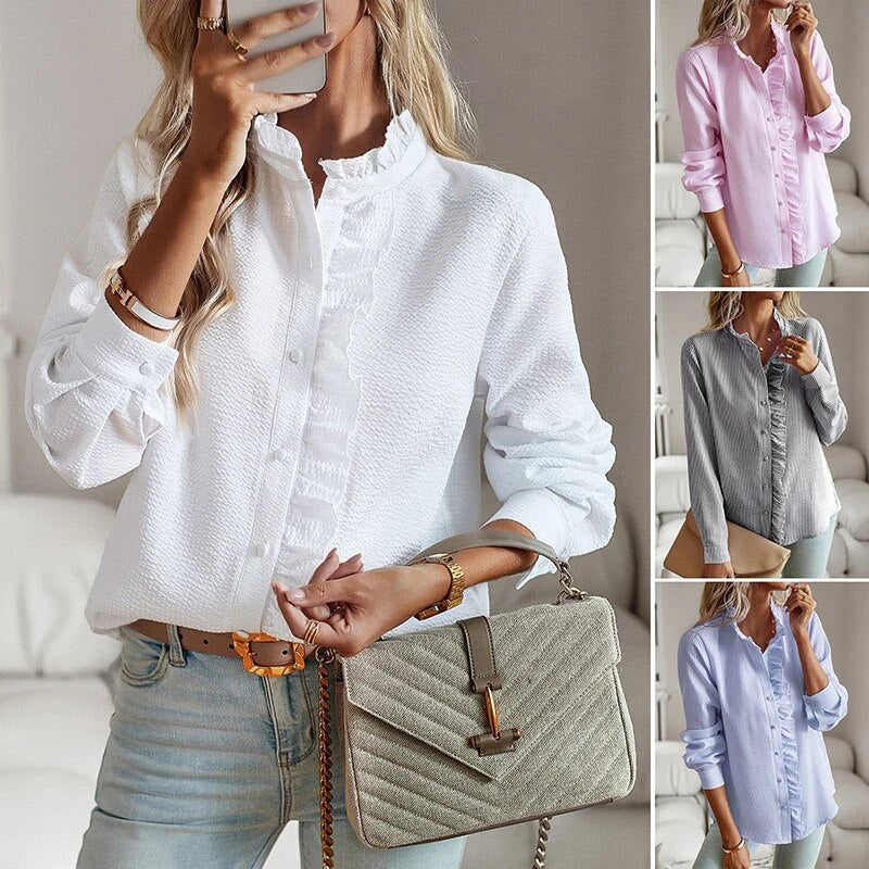 Ruffle-Elegance Shirt