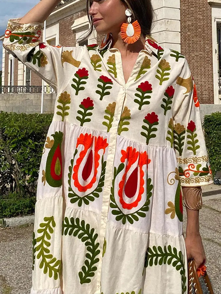 Elegant Patchwork Dress That Flatters