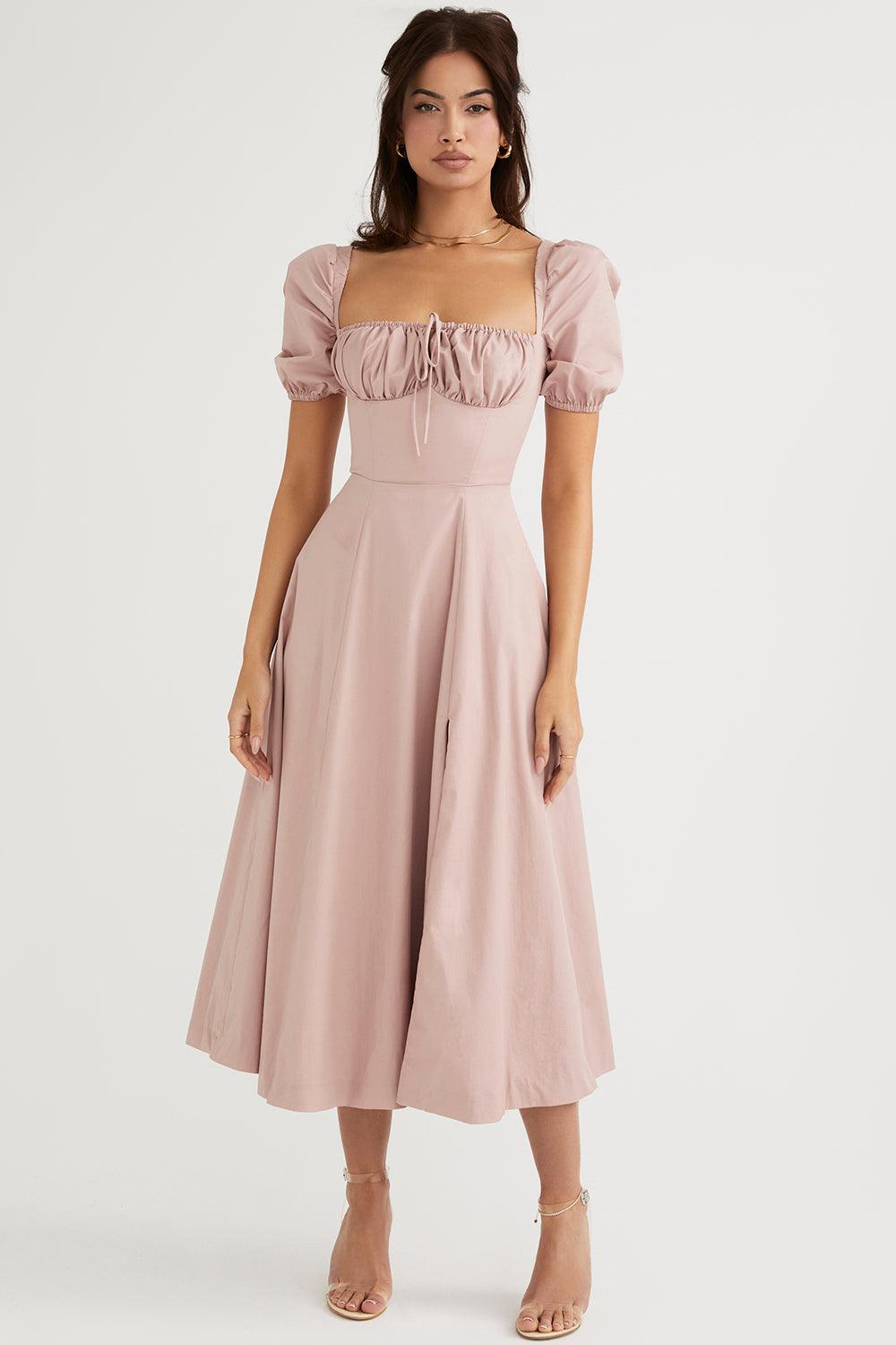 Elegant Corset-Style Midi Dress