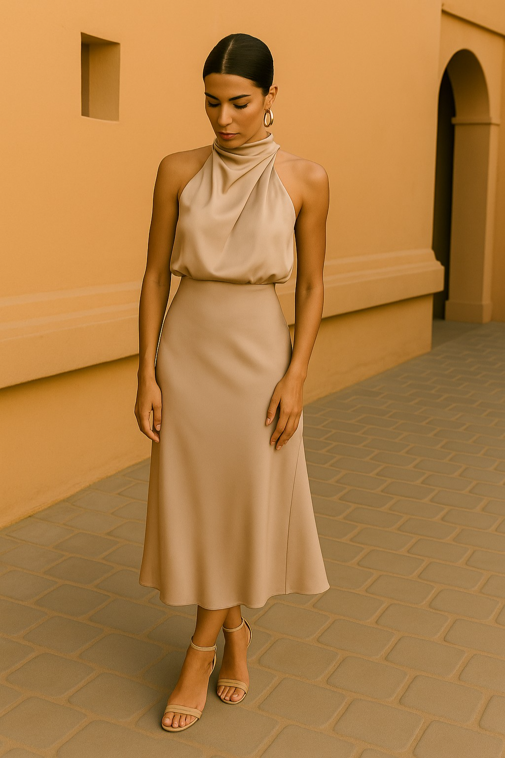 Abito Sottile Elegante Satinato