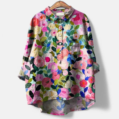 Dog-Print Comfort Blouse