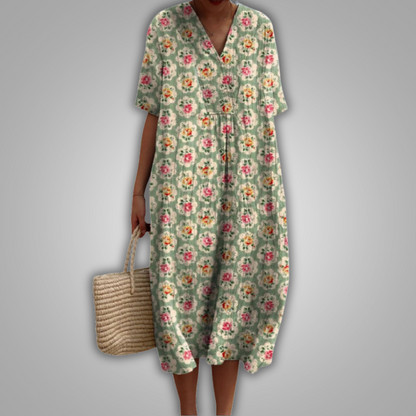 Daisy-Print Vintage Dress